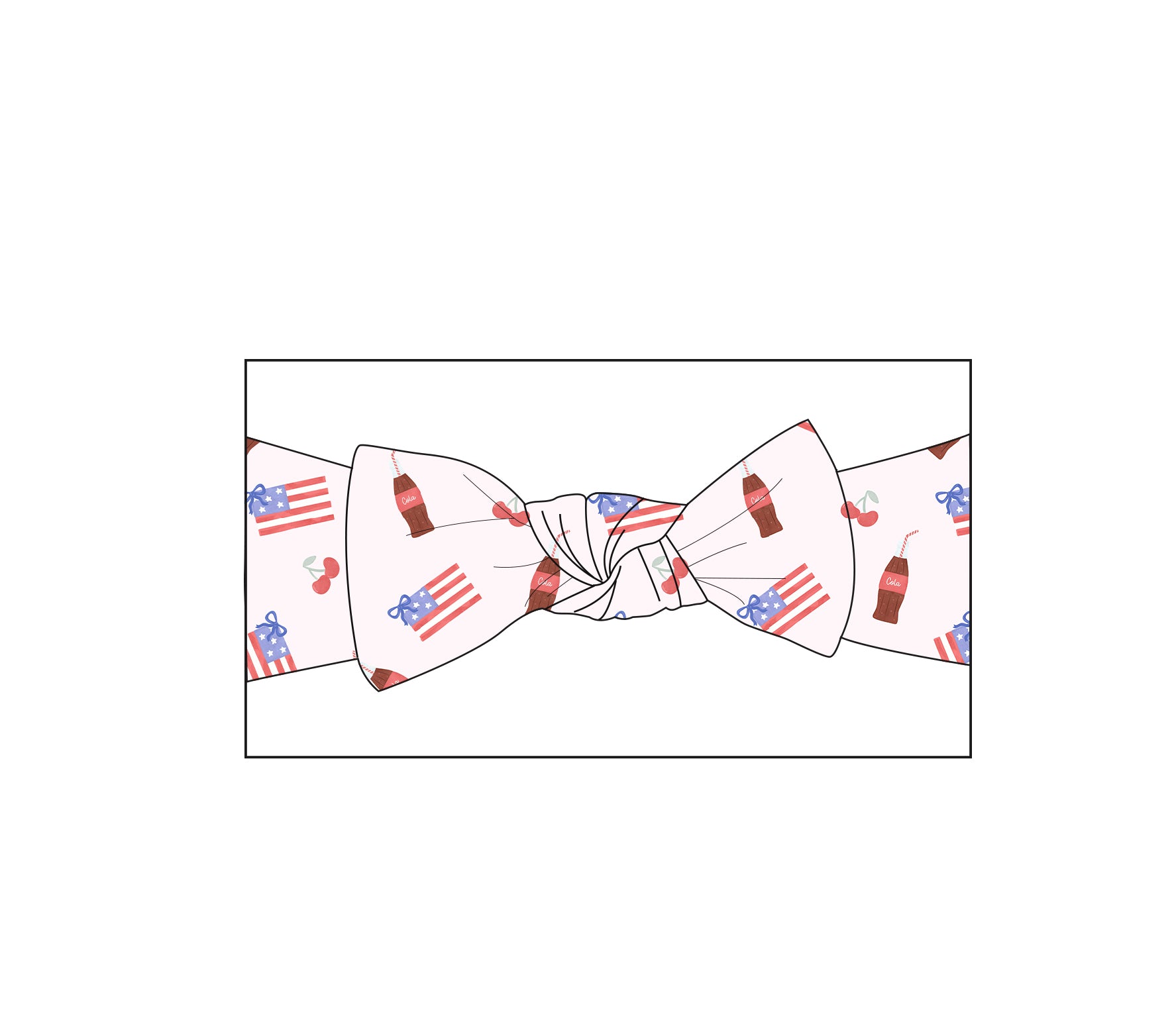 Red, White & Bow Headband (PLEASE read description)