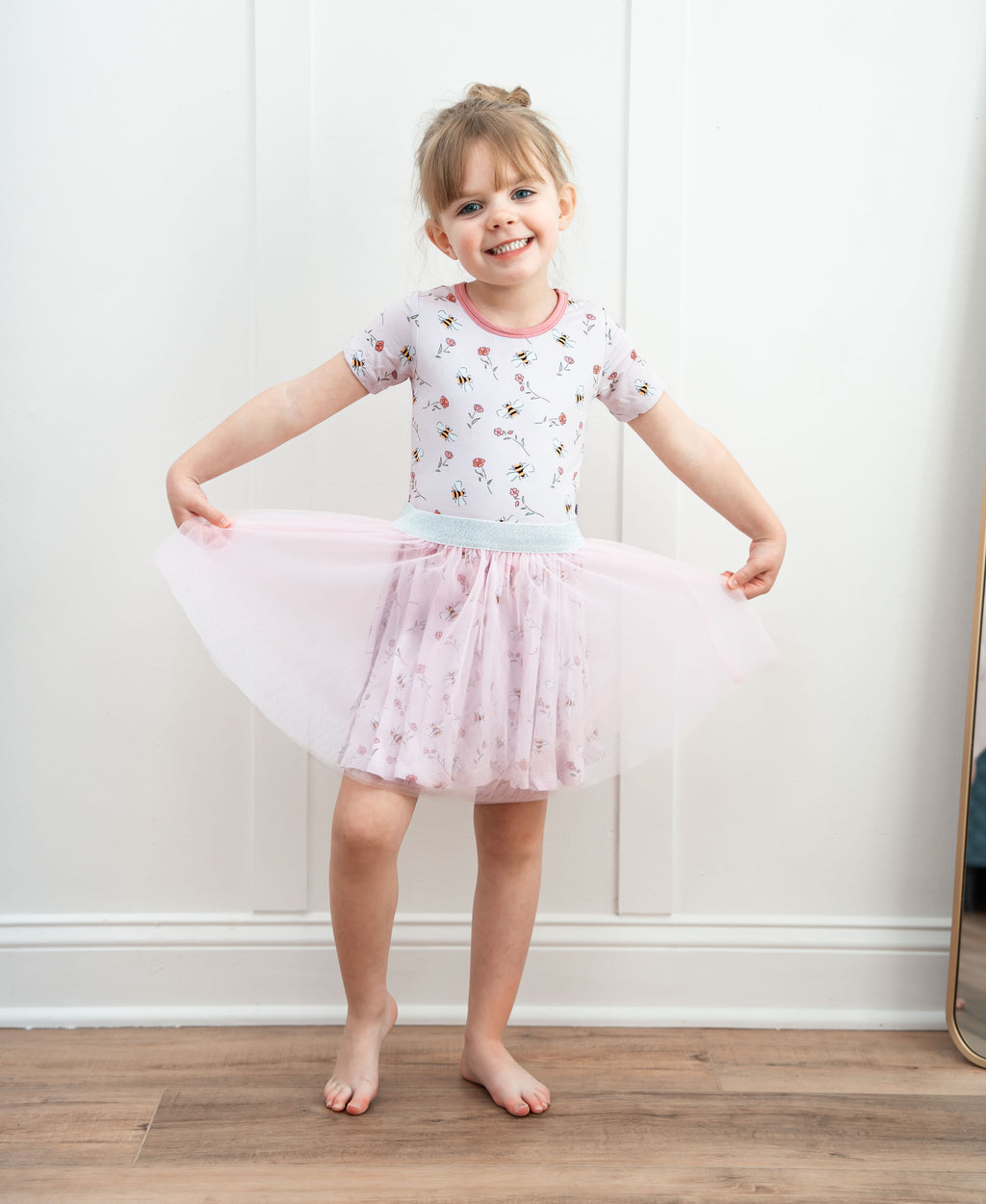 Spring Twirl Dress & Tulle Skirt Set