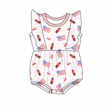 Red, White & Bows Romper! (Please read full description)