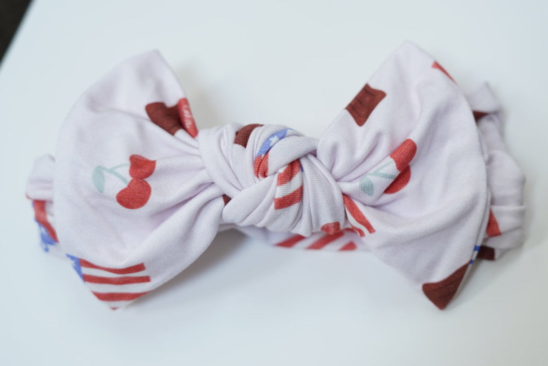 Red, White & Bow Headband