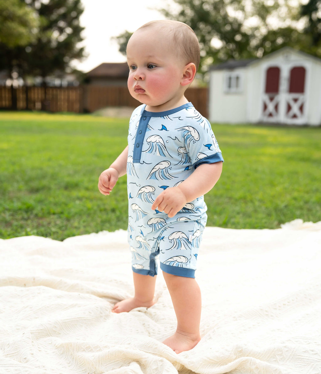 Shark Fins ~Shorty Romper
