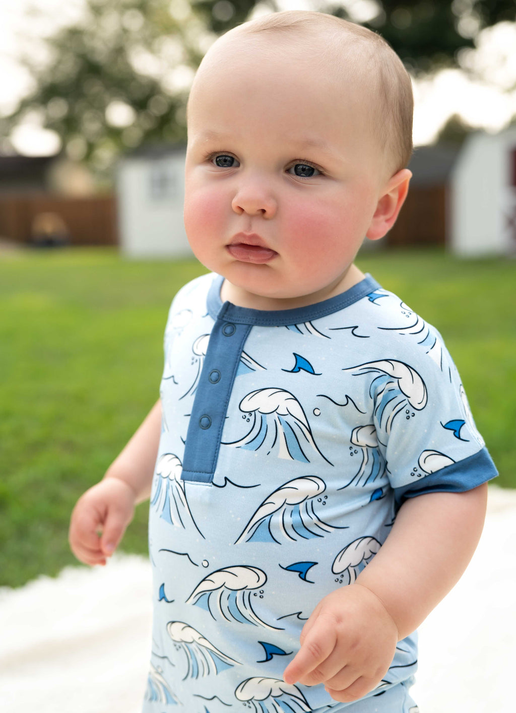 Shark Fins ~Shorty Romper