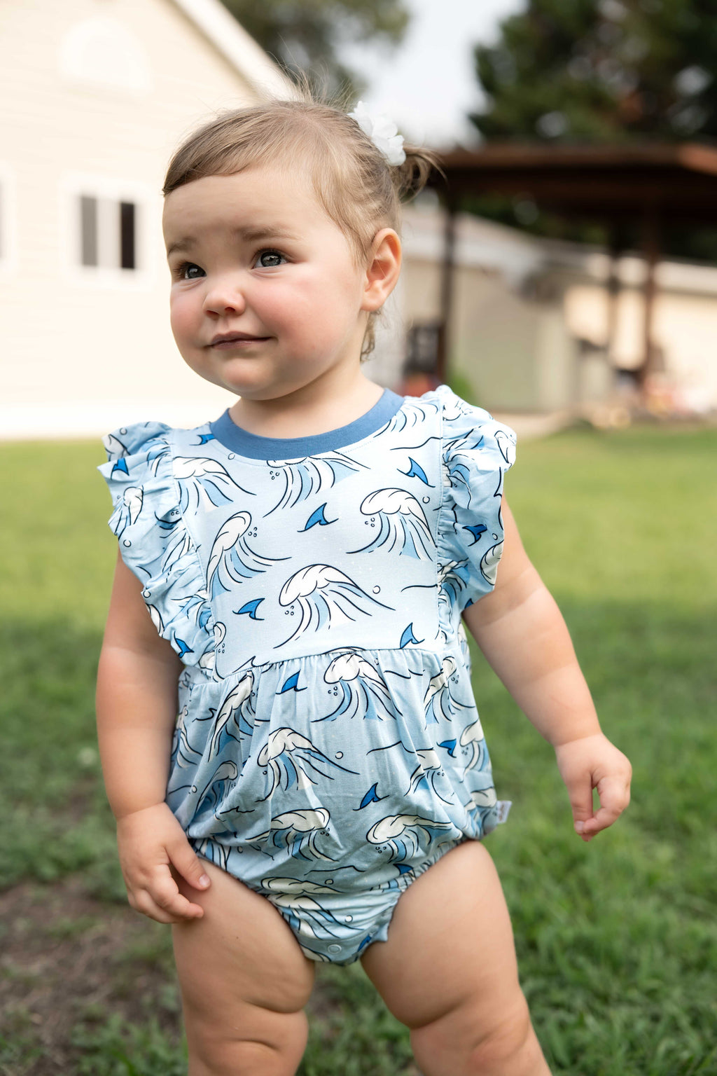 Shark Fins ~Bubble Romper