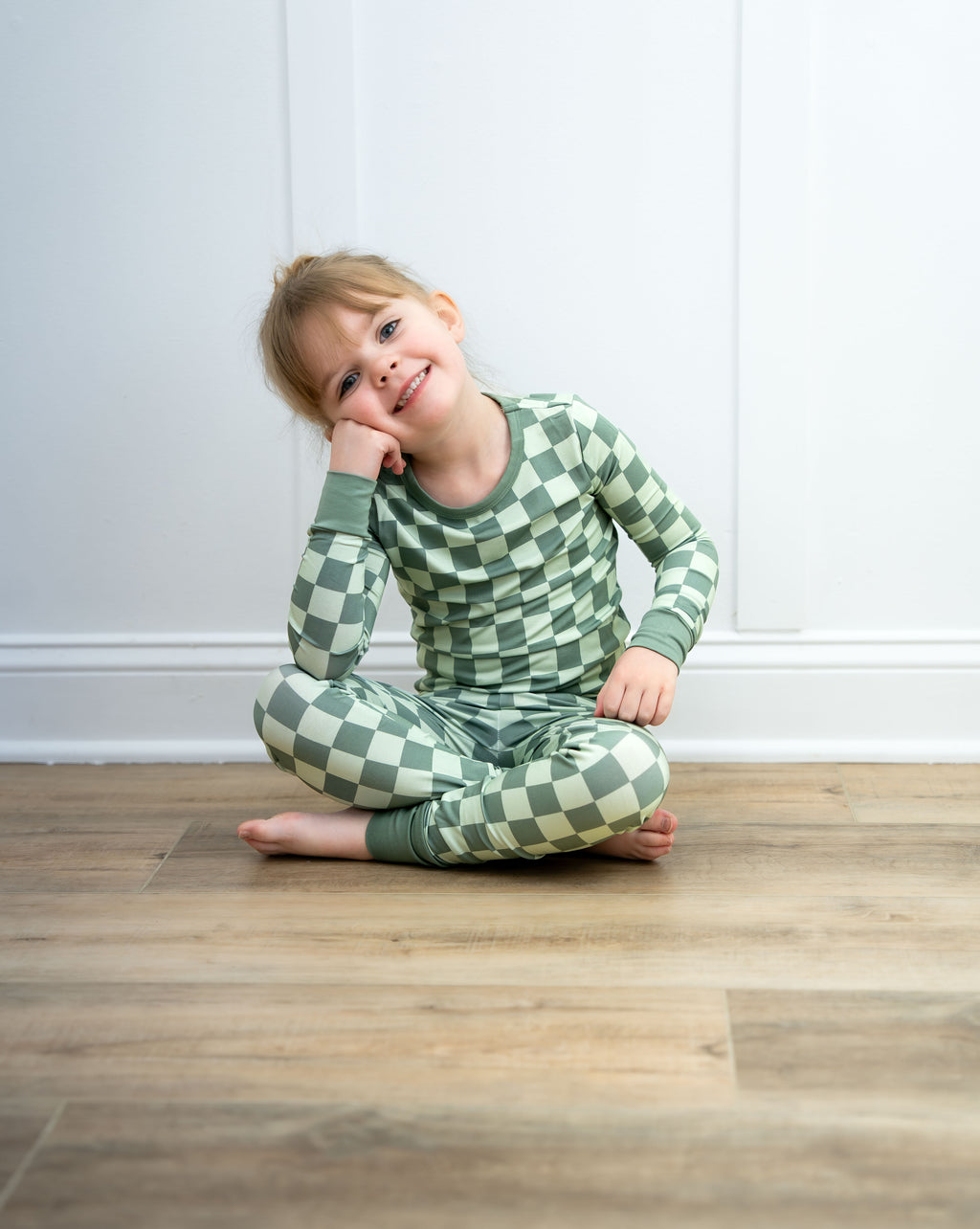 Green Checkered PJ Set