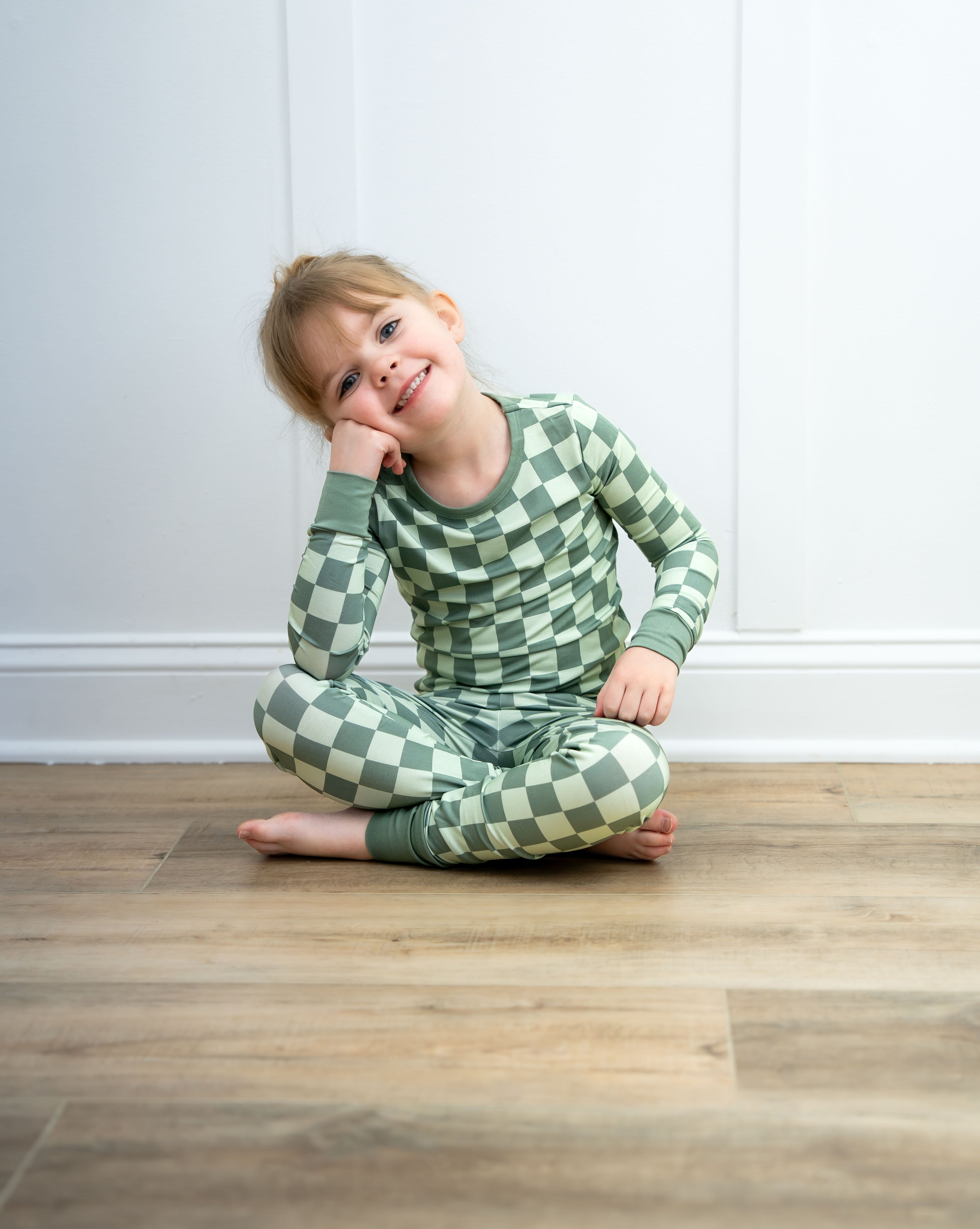 Green Checkered PJ Set