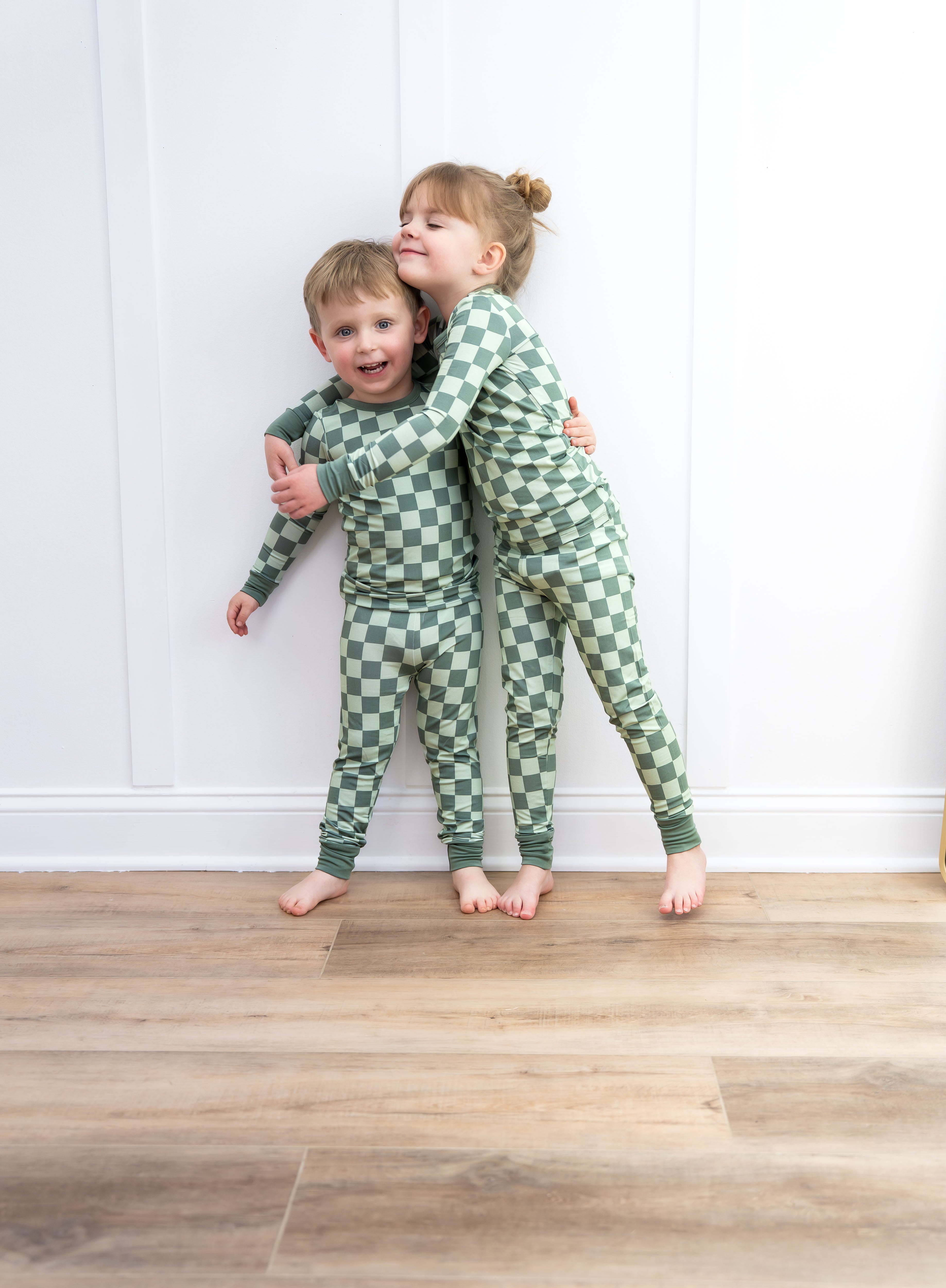 Green Checkered PJ Set