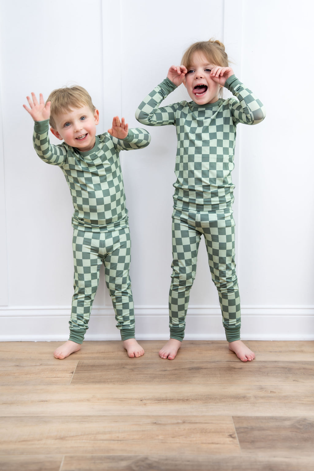 Green Checkered PJ Set