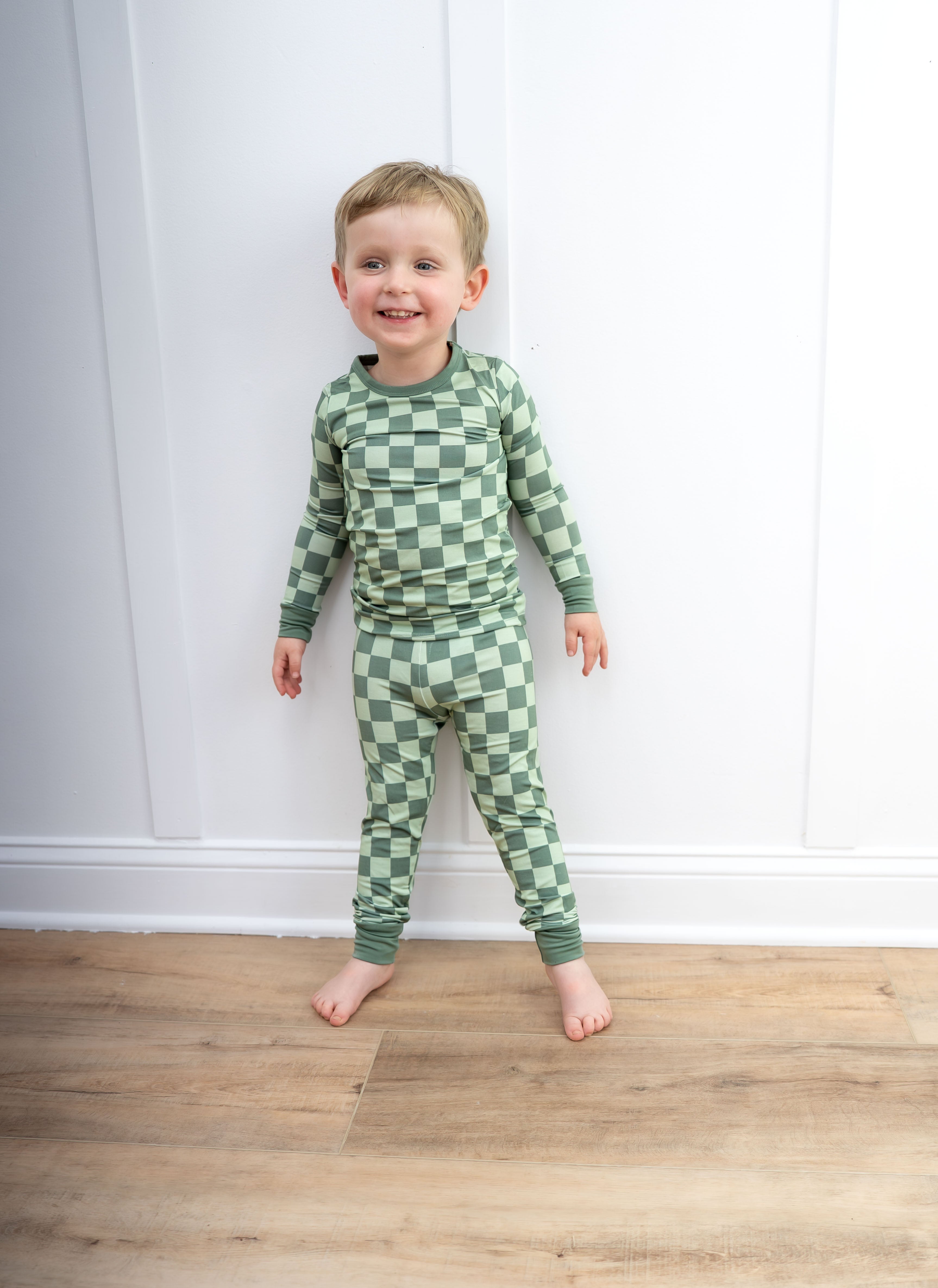 Green Checkered PJ Set