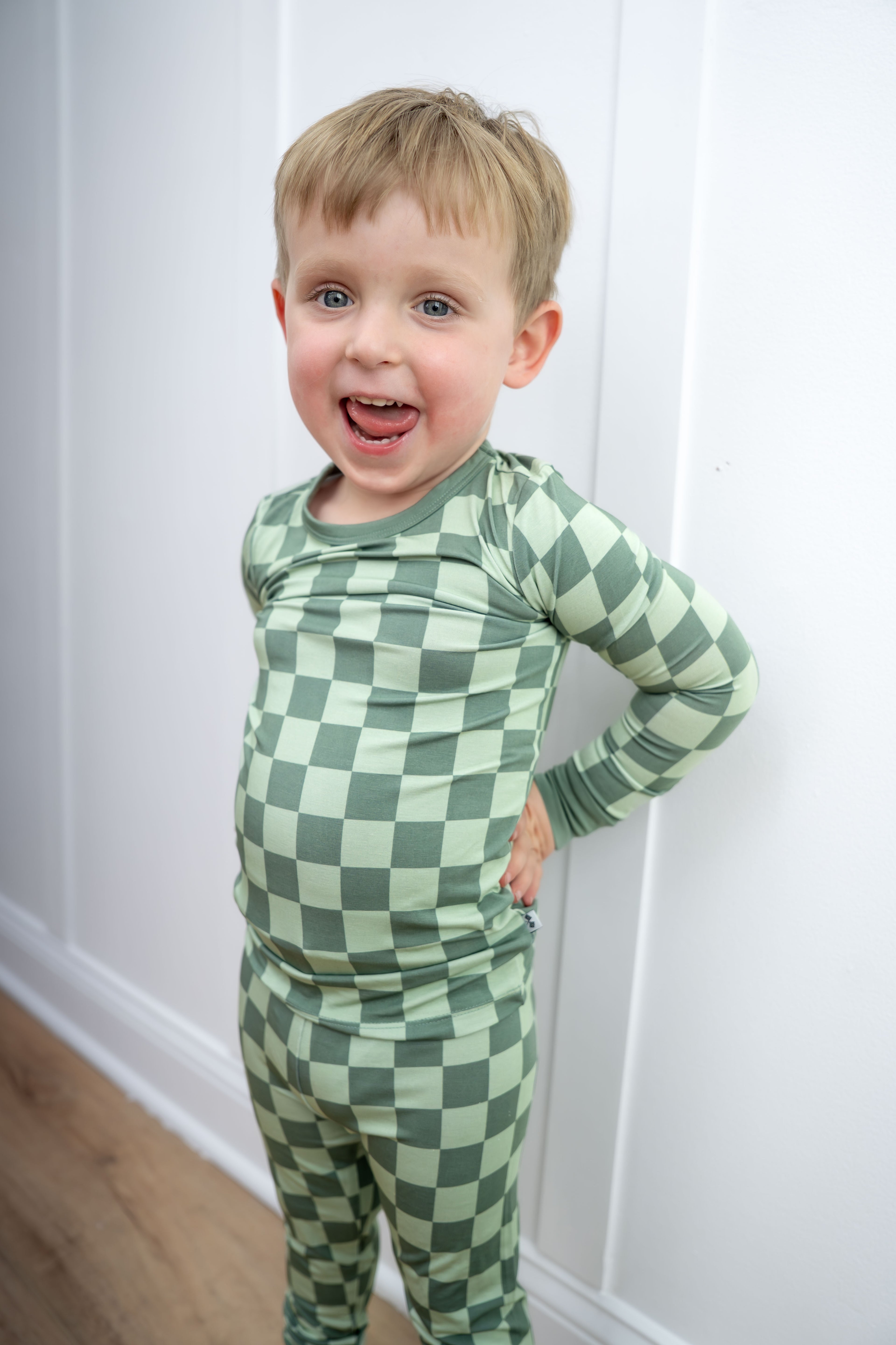 Green Checkered PJ Set