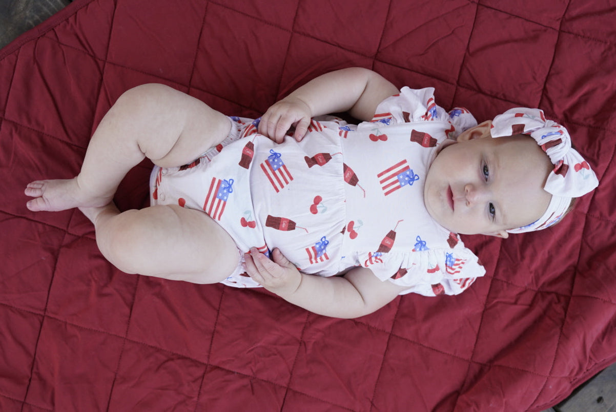 Red, White & Bows ~Bubble Romper