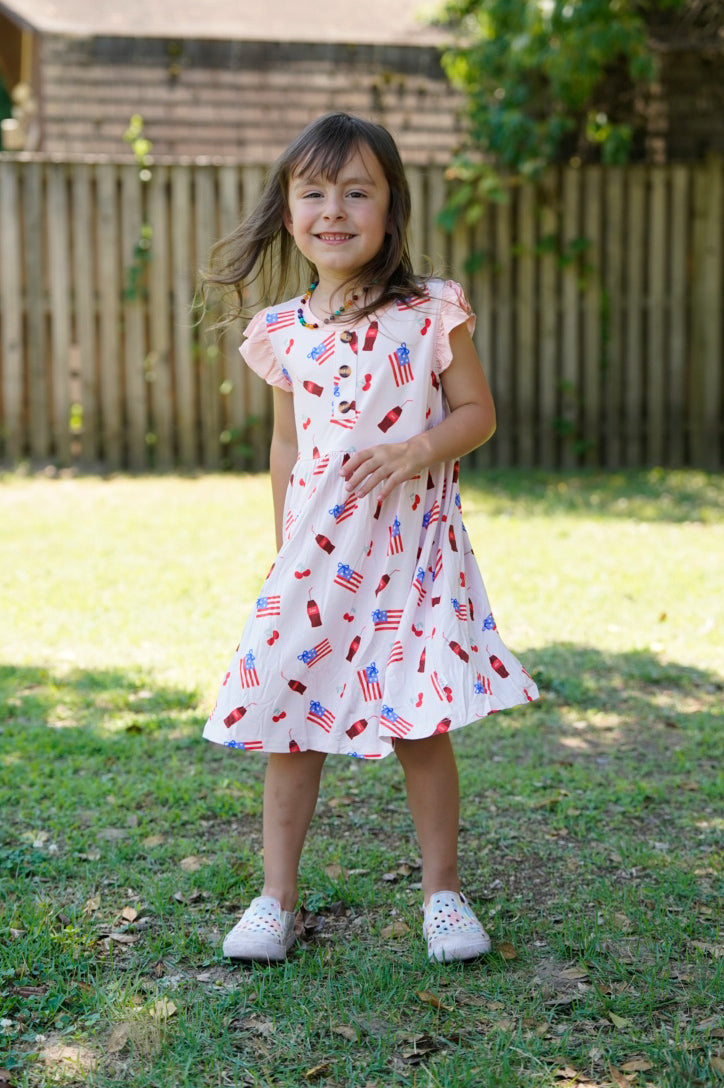Red, White & Bows Twirl Dress