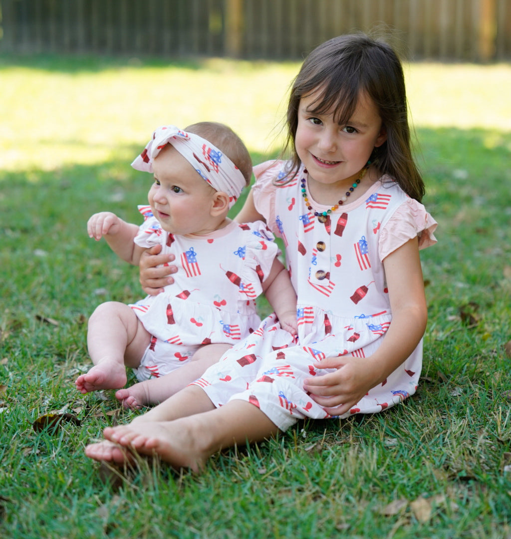 Red, White & Bows ~Bubble Romper
