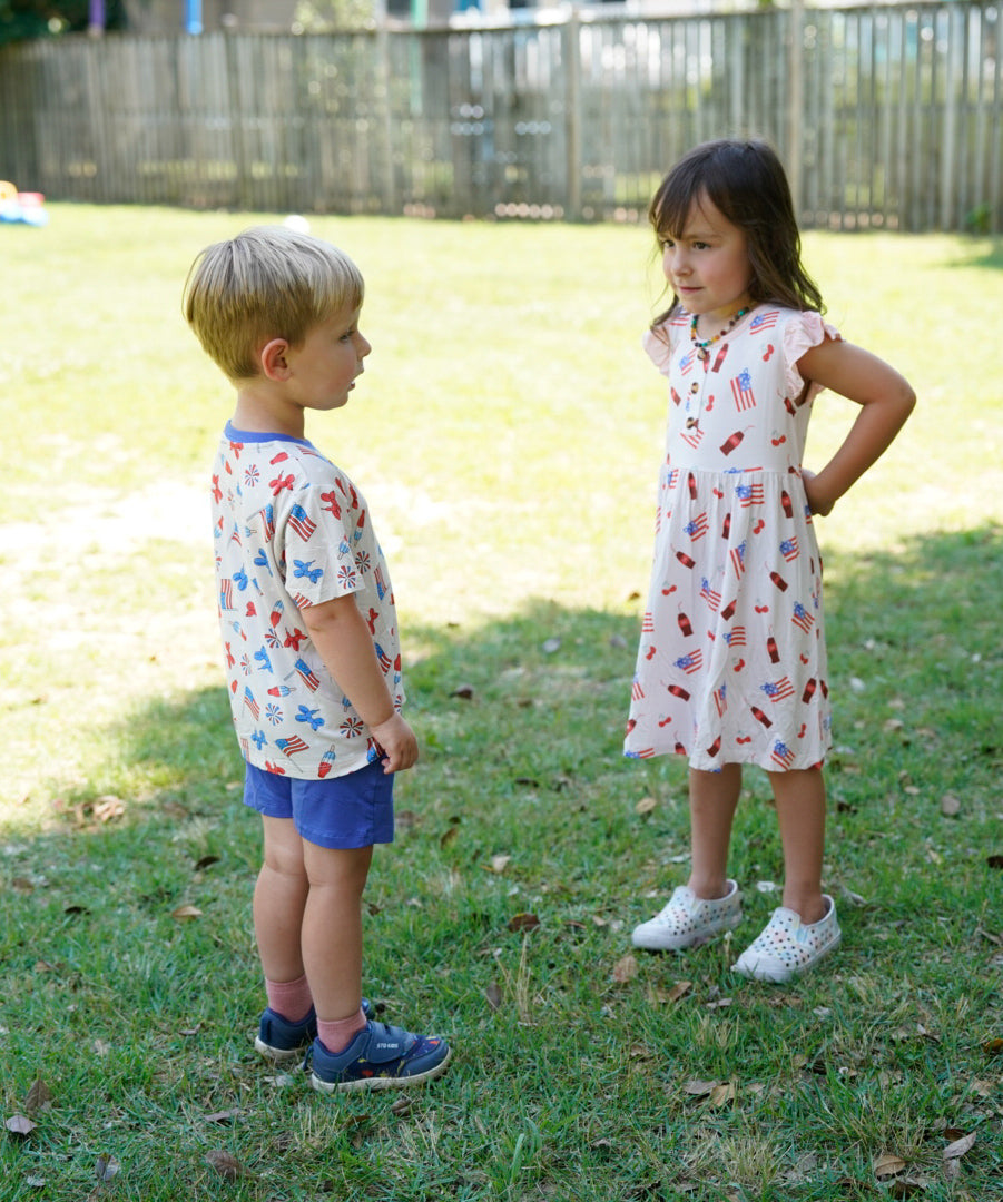 Red, White & Bows Twirl Dress